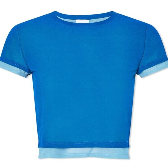 Simon Miller Women's Gamma Mesh T-Shirt in Blue Blue - Picture 1 of 7